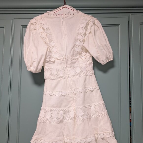 NWT endless rose White Lace Fit-and-Flare Mini Dress XS - Picture 6 of 11